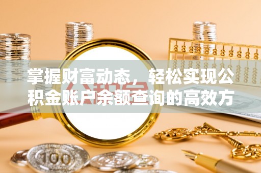 浪卡子掌握财富动态，轻松实现公积金账户余额查询的高效方法