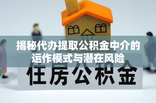 浪卡子揭秘代办提取公积金中介的运作模式与潜在风险