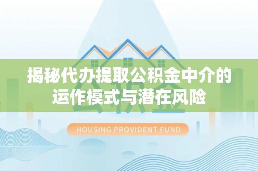 浪卡子揭秘代办提取公积金中介的运作模式与潜在风险